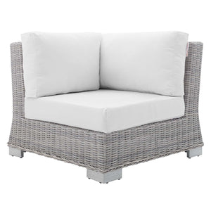 ModwayModway Conway Sunbrella Outdoor Patio Wicker Rattan 9-Piece Sectional Sofa Set EEI-4360 EEI-4360-LGR-WHI- BetterPatio.com