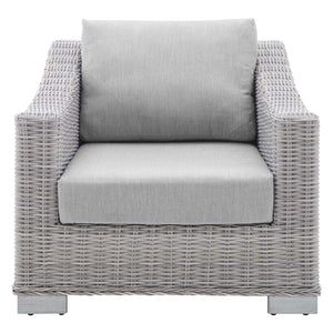 ModwayModway Conway Sunbrella Outdoor Patio Wicker Rattan Armchair EEI-3972 EEI-3972-LGR-GRY- BetterPatio.com