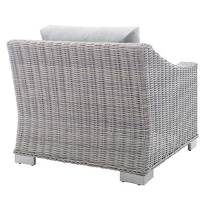 ModwayModway Conway Sunbrella Outdoor Patio Wicker Rattan Armchair EEI-3972 EEI-3972-LGR-GRY- BetterPatio.com