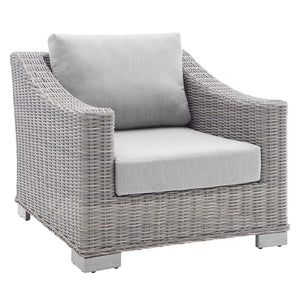 ModwayModway Conway Sunbrella Outdoor Patio Wicker Rattan Armchair EEI-3972 EEI-3972-LGR-GRY- BetterPatio.com