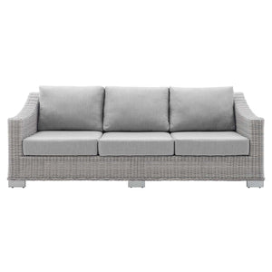 ModwayModway Conway Sunbrella Outdoor Patio Wicker Rattan Sofa EEI-3974 EEI-3974-LGR-GRY- BetterPatio.com