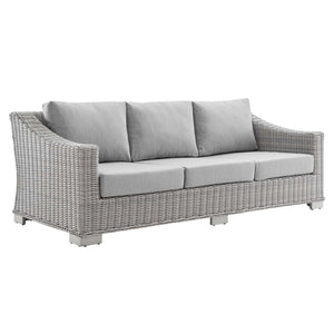 ModwayModway Conway Sunbrella Outdoor Patio Wicker Rattan Sofa EEI-3974 EEI-3974-LGR-GRY- BetterPatio.com