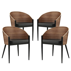 ModwayModway Cooper Dining Chairs Set of 4 EEI-1683 EEI-1683-WAL- BetterPatio.com