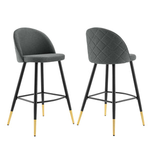 ModwayModway Cordial Fabric Bar Stools - Set of 2 EEI-4526 EEI-4526-GRY- BetterPatio.com