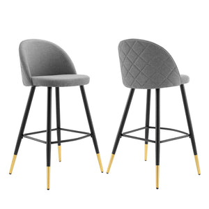 ModwayModway Cordial Fabric Bar Stools - Set of 2 EEI-4526 EEI-4526-LGR- BetterPatio.com