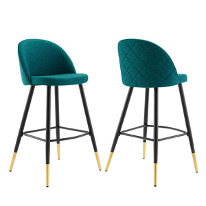 ModwayModway Cordial Fabric Bar Stools - Set of 2 EEI-4526 EEI-4526-TEA- BetterPatio.com