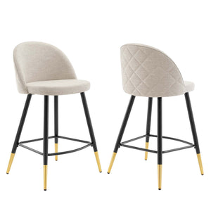 ModwayModway Cordial Fabric Counter Stools - Set of 2 EEI-4528 EEI-4528-BEI- BetterPatio.com