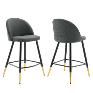 ModwayModway Cordial Fabric Counter Stools - Set of 2 EEI-4528 EEI-4528-GRY- BetterPatio.com