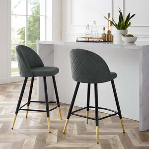 ModwayModway Cordial Fabric Counter Stools - Set of 2 EEI-4528 EEI-4528-GRY- BetterPatio.com