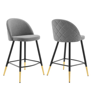 ModwayModway Cordial Fabric Counter Stools - Set of 2 EEI-4528 EEI-4528-LGR- BetterPatio.com