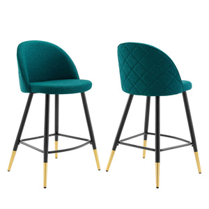 ModwayModway Cordial Fabric Counter Stools - Set of 2 EEI-4528 EEI-4528-TEA- BetterPatio.com