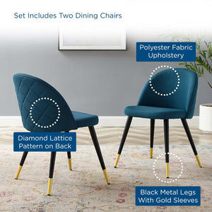 ModwayModway Cordial Upholstered Fabric Dining Chairs - Set of 2 EEI-4524 EEI-4524-AZU- BetterPatio.com