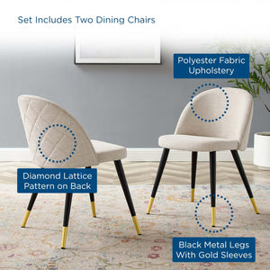 ModwayModway Cordial Upholstered Fabric Dining Chairs - Set of 2 EEI-4524 EEI-4524-BEI- BetterPatio.com