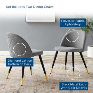 ModwayModway Cordial Upholstered Fabric Dining Chairs - Set of 2 EEI-4524 EEI-4524-LGR- BetterPatio.com
