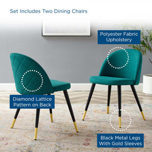 ModwayModway Cordial Upholstered Fabric Dining Chairs - Set of 2 EEI-4524 EEI-4524-TEA- BetterPatio.com