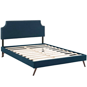 ModwayModway Corene Full Fabric Platform Bed with Round Splayed Legs MOD-5945 MOD-5945-AZU- BetterPatio.com