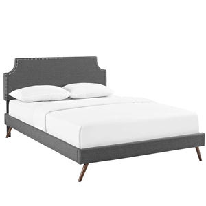 ModwayModway Corene Full Fabric Platform Bed with Round Splayed Legs MOD-5945 MOD-5945-GRY- BetterPatio.com