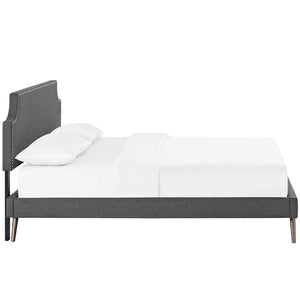 ModwayModway Corene Full Fabric Platform Bed with Round Splayed Legs MOD-5945 MOD-5945-GRY- BetterPatio.com