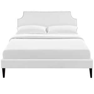 ModwayModway Corene King Vinyl Platform Bed with Squared Tapered Legs MOD-5956 MOD-5956-WHI- BetterPatio.com