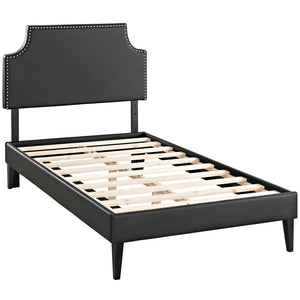 ModwayModway Corene Twin Vinyl Platform Bed with Squared Tapered Legs MOD-5950 MOD-5950-BLK- BetterPatio.com