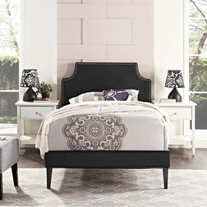 ModwayModway Corene Twin Vinyl Platform Bed with Squared Tapered Legs MOD-5950 MOD-5950-BLK- BetterPatio.com
