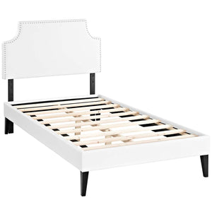 ModwayModway Corene Twin Vinyl Platform Bed with Squared Tapered Legs MOD-5950 MOD-5950-WHI- BetterPatio.com