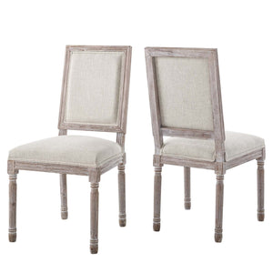 ModwayModway Court Dining Side Chair Upholstered Fabric Set of 2 EEI-3500 EEI-3500-BEI- BetterPatio.com