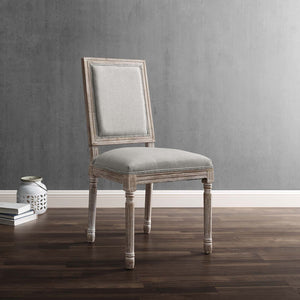 ModwayModway Court Vintage French Upholstered Fabric Dining Side Chair EEI-2682 EEI-2682-LGR- BetterPatio.com