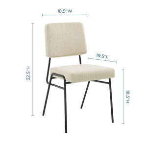 ModwayModway Craft Dining Side Chair Upholstered Fabric Set of 2 EEI-4506 EEI-4506-BLK-BEI- BetterPatio.com
