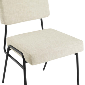 ModwayModway Craft Dining Side Chair Upholstered Fabric Set of 2 EEI-4506 EEI-4506-BLK-BEI- BetterPatio.com