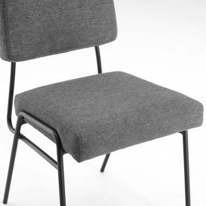 ModwayModway Craft Dining Side Chair Upholstered Fabric Set of 2 EEI-4506 EEI-4506-BLK-CHA- BetterPatio.com