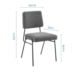 ModwayModway Craft Dining Side Chair Upholstered Fabric Set of 2 EEI-4506 EEI-4506-BLK-CHA- BetterPatio.com