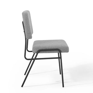 ModwayModway Craft Dining Side Chair Upholstered Fabric Set of 2 EEI-4506 EEI-4506-BLK-LGR- BetterPatio.com