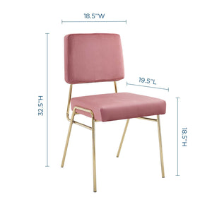 ModwayModway Craft Performance Velvet Dining Side Chair EEI-3804 EEI-3804-GLD-DUS- BetterPatio.com