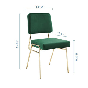 ModwayModway Craft Performance Velvet Dining Side Chair EEI-3804 EEI-3804-GLD-GRN- BetterPatio.com