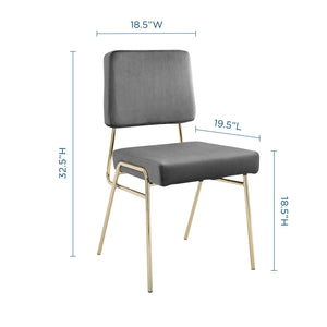 ModwayModway Craft Performance Velvet Dining Side Chair EEI-3804 EEI-3804-GLD-GRY- BetterPatio.com