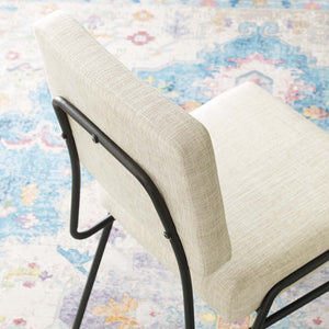 ModwayModway Craft Upholstered Fabric Dining Side Chair EEI-3805 EEI-3805-BLK-BEI- BetterPatio.com