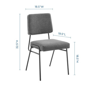 ModwayModway Craft Upholstered Fabric Dining Side Chair EEI-3805 EEI-3805-BLK-CHA- BetterPatio.com