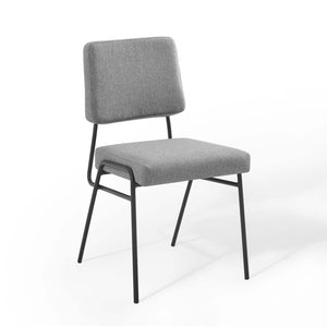 ModwayModway Craft Upholstered Fabric Dining Side Chair EEI-3805 EEI-3805-BLK-LGR- BetterPatio.com