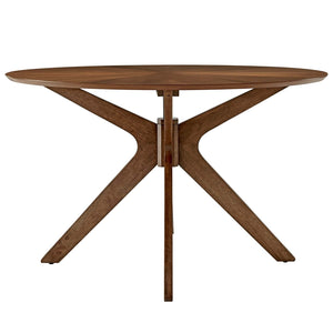 ModwayModway Crossroads 47" Round Wood Dining Table EEI-3847 EEI-3847-WAL- BetterPatio.com