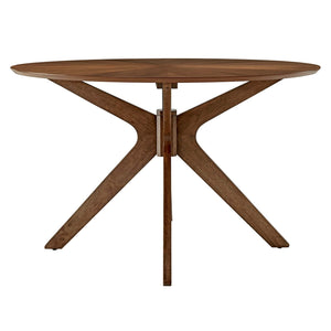 ModwayModway Crossroads 47" Round Wood Dining Table EEI-3847 EEI-3847-WAL- BetterPatio.com