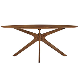 ModwayModway Crossroads 71" Oval Wood Dining Table EEI-3849 EEI-3849-WAL- BetterPatio.com