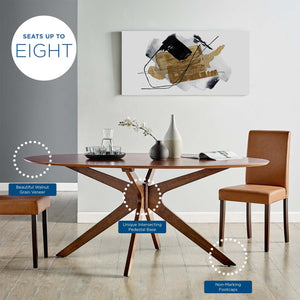 ModwayModway Crossroads 71" Oval Wood Dining Table EEI-3849 EEI-3849-WAL- BetterPatio.com