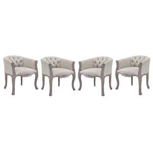 ModwayModway Crown Dining Armchair Upholstered Fabric Set of 4 EEI-3469 EEI-3469-BEI- BetterPatio.com