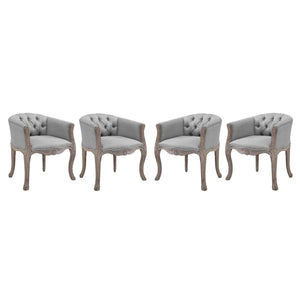 ModwayModway Crown Dining Armchair Upholstered Fabric Set of 4 EEI-3469 EEI-3469-LGR- BetterPatio.com