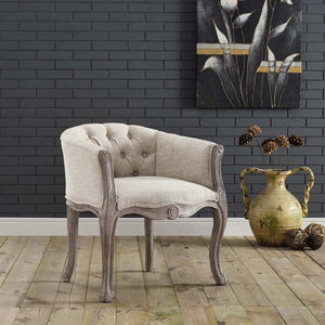 ModwayModway Crown Vintage French Upholstered Fabric Accent Chair EEI-2793 EEI-2793-BEI- BetterPatio.com