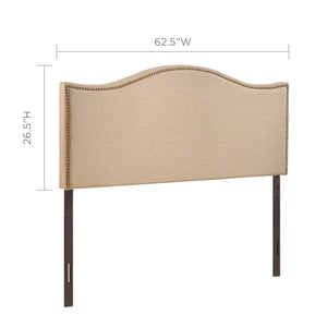 ModwayModway Curl Queen Nailhead Upholstered Headboard MOD-5206 MOD-5206-CAF- BetterPatio.com