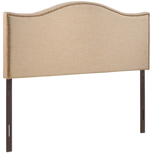 ModwayModway Curl Queen Nailhead Upholstered Headboard MOD-5206 MOD-5206-CAF- BetterPatio.com