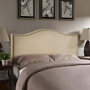 ModwayModway Curl Queen Nailhead Upholstered Headboard MOD-5206 MOD-5206-CAF- BetterPatio.com