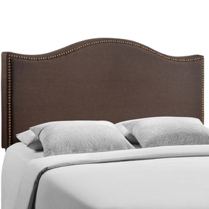 ModwayModway Curl Queen Nailhead Upholstered Headboard MOD-5206 MOD-5206-DBR- BetterPatio.com